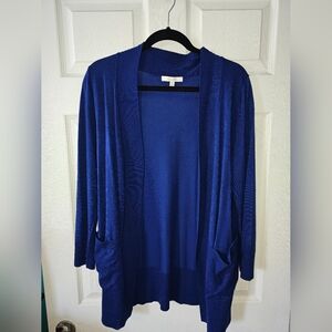 Women's Blue Open Front Cardigan Sweater XL